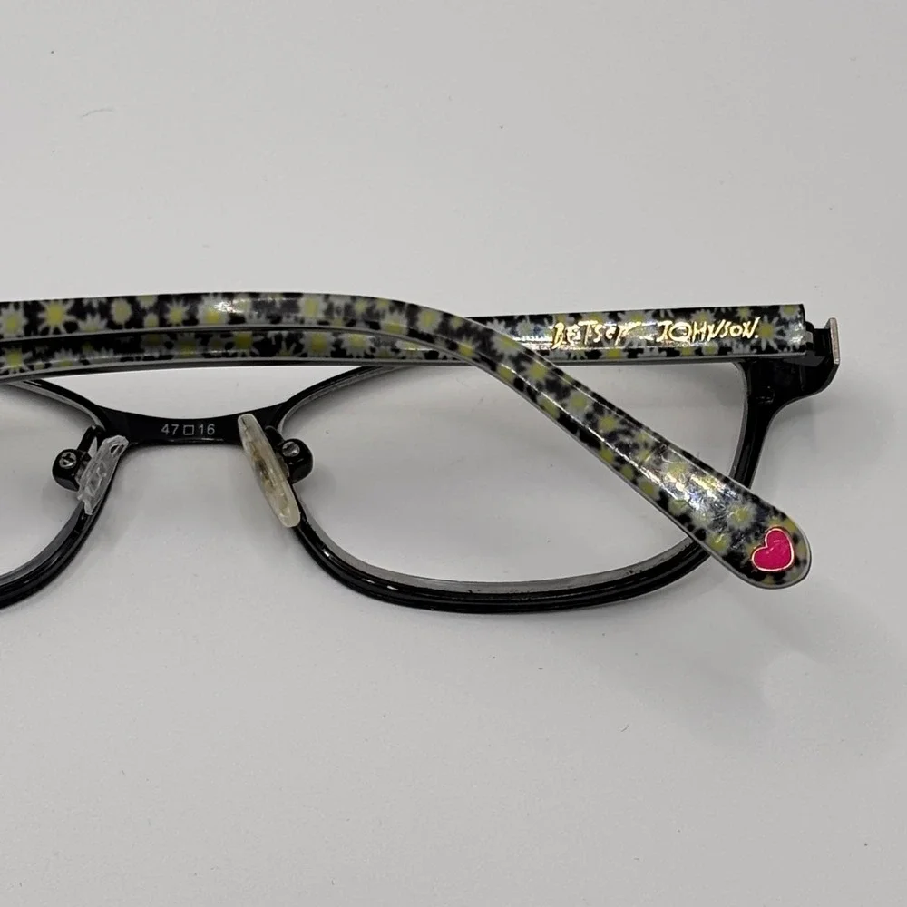 Betsey Johnson Girls‎ Eyewear Black Oval Floral Frames LT24190019 47-16-125